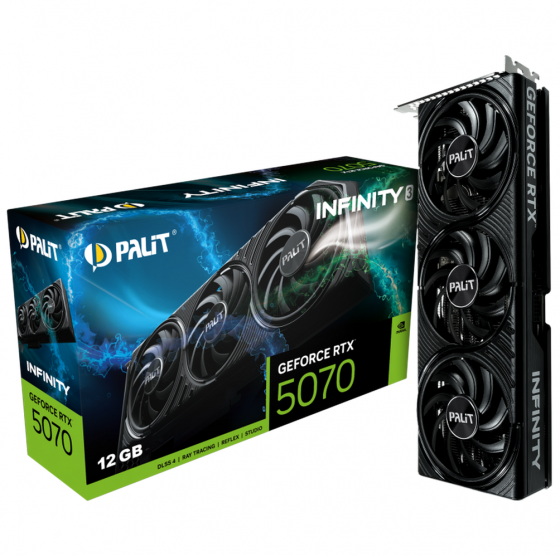 Видеокарта Palit Geforce Rtx 5070 Infinity 3 12 гб, 2325 мгц, черный (арт-6058) Донецк