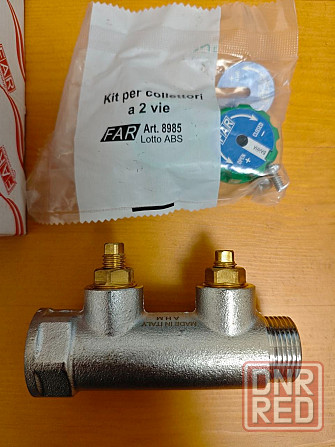 Коллектор Far 3/4" с 2 отводами на 1/2" нр плоское уплотнение (коллектор фар). Арт FK 3821 3412ТР Донецк - изображение 1