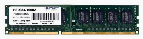 Оперативная память Dimm Ddr3 Patriot Memory Sl 8гб 1600 мгц Cl11 (Psd38g16002) (арт-9898) Макеевка