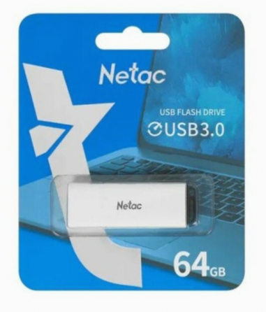 Флеш диск Netac U185 64gb Nt03u185n-064g-20wh, Usb2.0, с колпачком, пластиковая белая (арт-9045) Макеевка