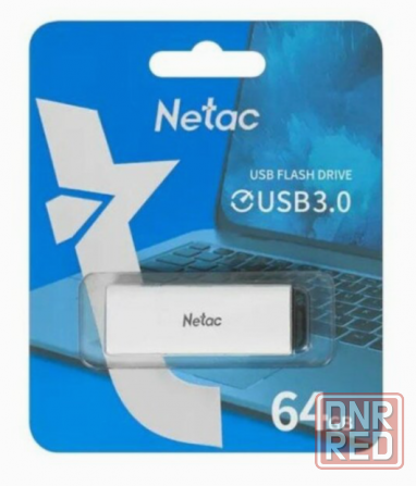 Флеш диск Netac U185 64gb Nt03u185n-064g-20wh, Usb2.0, с колпачком, пластиковая белая (арт-9045) Макеевка - изображение 1