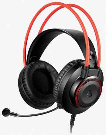 Наушники с микрофоном A4tech Bloody G200s черный/красный 2м мониторные Usb оголовье (G200s Usb/ Blac Макеевка