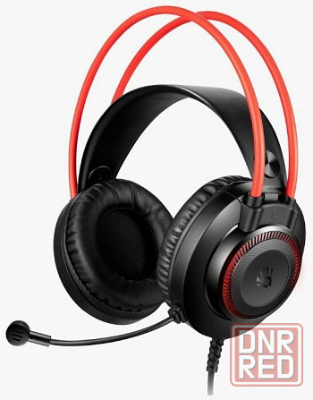 Наушники с микрофоном A4tech Bloody G200s черный/красный 2м мониторные Usb оголовье (G200s Usb/ Blac Макеевка - изображение 1