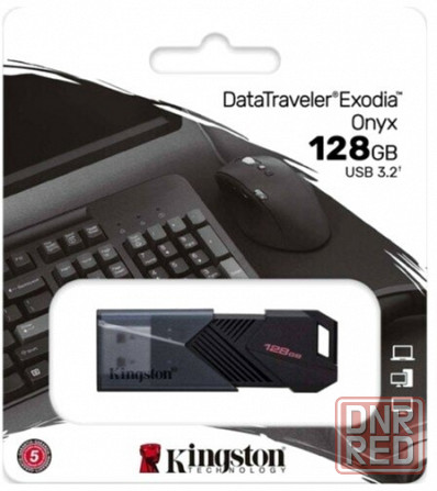 Накопитель Usb 3.2 128гб Kingston Datatraveler Exodia Onyx (Dtxon/128gb), черный (арт-8201) Макеевка - изображение 1