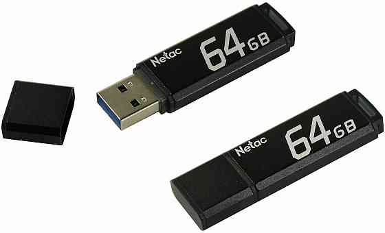 Накопитель Usb 2.0 64гб Netac U351 (Nt03u351n-064g-20bk), черный (арт-5258) Макеевка