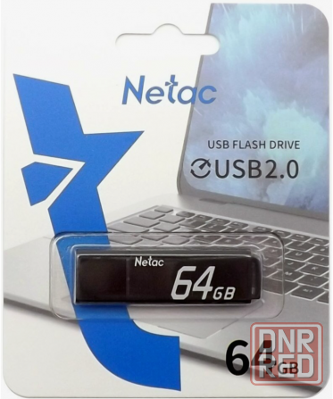 Накопитель Usb 2.0 64гб Netac U351 (Nt03u351n-064g-20bk), черный (арт-5258) Макеевка - изображение 1