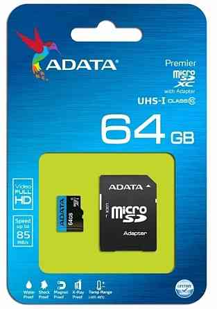 Карта памяти A-Data Microsdxc, 64gb, Ausdx64guicl10-Ra1 (арт-1319) Макеевка