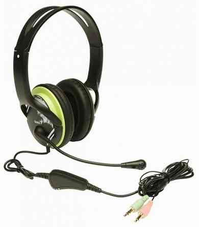 Компьютерная гарнитура Genius Hs-400a, черный/зеленый (арт-8848) Макеевка