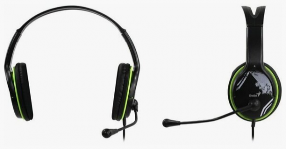 Компьютерная гарнитура Genius Hs-400a, черный/зеленый (арт-8848) Макеевка
