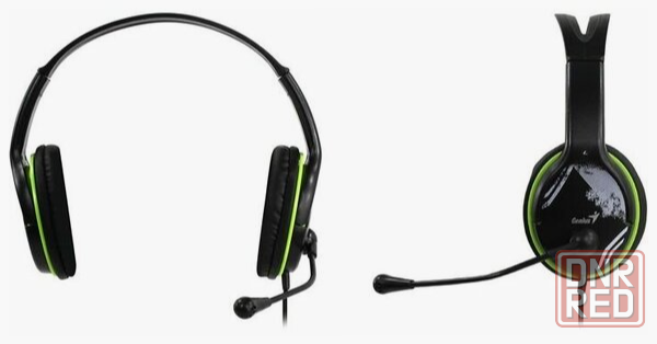 Компьютерная гарнитура Genius Hs-400a, черный/зеленый (арт-8848) Макеевка - изображение 3
