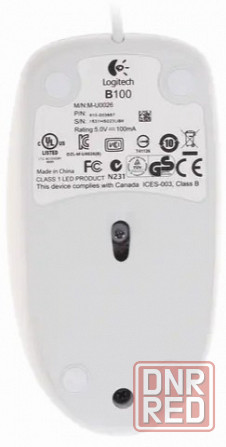 Мышь проводная Logitech B100 910-003360, 800dpi, белый (арт-3788) Макеевка - изображение 3