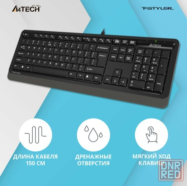 Клавиатура A4tech Fstyler Fk10 черный/серый Usb (арт-6598) Макеевка - изображение 2