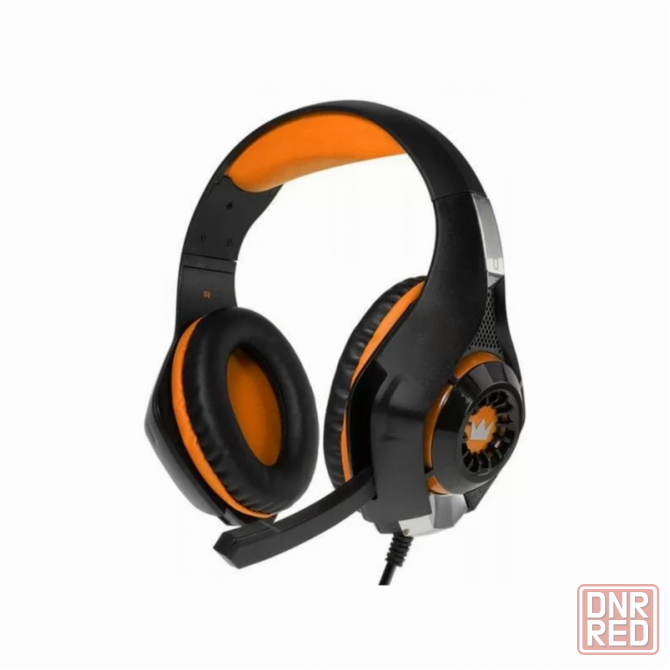 Наушники Crown Cmgh-101t, игровые, полноразмерные, микрофон, 3.5 мм, 2.1 м, чёрно-оранжевые Crown 55 Макеевка - изображение 1
