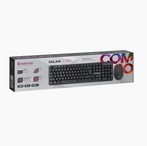 Комплект Defender Milan C-992 Silen, Usb, черный (арт-2257) Макеевка