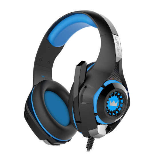 Игровые наушники проводные с микрофоном Crown Micro Cmgh-101t чёрный/синий (арт-2854) Макеевка