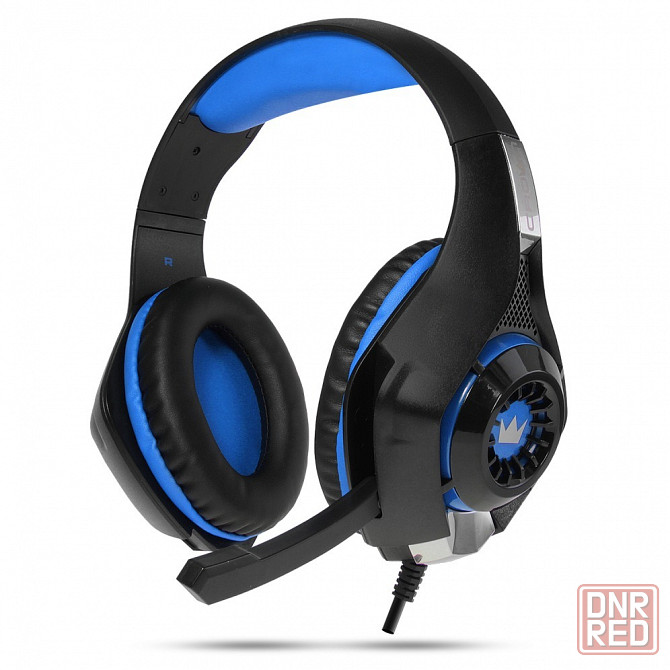 Игровые наушники проводные с микрофоном Crown Micro Cmgh-101t чёрный/синий (арт-2854) Макеевка - изображение 1