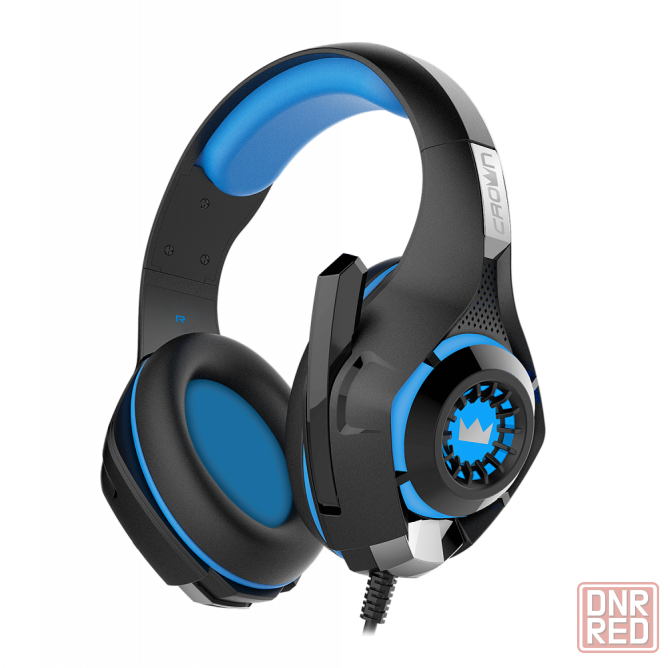 Игровые наушники проводные с микрофоном Crown Micro Cmgh-101t чёрный/синий (арт-2854) Макеевка - изображение 2