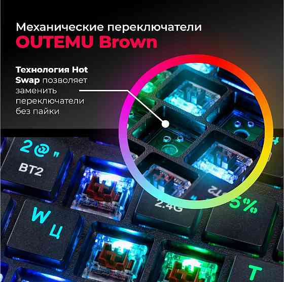 Беспроводная механическая клавиатура для компьютера Redragon Anubis Rgb (80%) (арт-3641) Макеевка