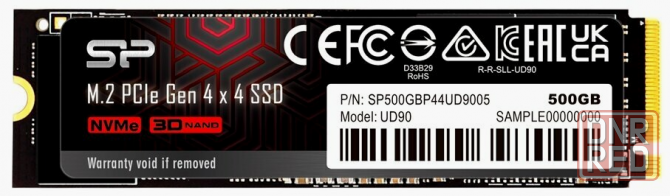 Накопитель Ssd Silicon Power Pci-E 4.0 X4 500gb Sp500gbp44ud9005 M-Series Ud90 M.2 2280 (арт-6594) Макеевка - изображение 2