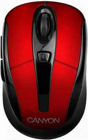 Мышь Canyon Cnr-Msow06r (Jucnrmsow06r) оптический, 1600dpi, черный/красный, беспроводная (арт-1559) Макеевка