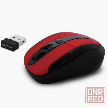 Мышь Canyon Cnr-Msow06r (Jucnrmsow06r) оптический, 1600dpi, черный/красный, беспроводная (арт-1559) Макеевка - изображение 2