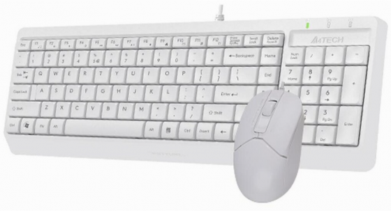 Клавиатура + мышь A4tech Fstyler F1512 клав:белый мышь:белый Usb (арт-9778) Донецк