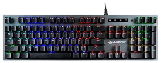 Игровая механическая клавиатура A4tech Bloody B765 Light Strike (Lk), серый, кириллица+Qwerty (арт-2 Донецк