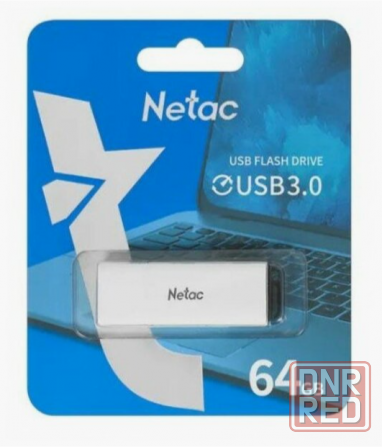 Флеш диск Netac U185 64gb Nt03u185n-064g-20wh, Usb2.0, с колпачком, пластиковая белая (арт-5556) Донецк - изображение 1