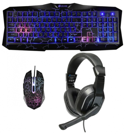 Игровой комплект Oklick Hs-Hkm100g черный 2.2м мониторы оголовье Hs-Hkm100g (арт-1949) Донецк