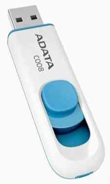 Флэш-память Usb_ 32 Gb A-Data Classic C008 Ac008-32g-Rwe Usb2.0 белый/синий (арт-7684) Донецк
