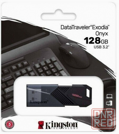Накопитель Usb 3.2 128гб Kingston Datatraveler Exodia Onyx (Dtxon/128gb), черный (арт-5522) Донецк - изображение 1