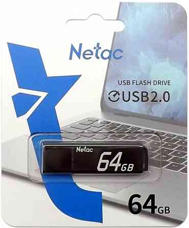 Накопитель Usb 2.0 64гб Netac U351 (Nt03u351n-064g-20bk), черный (арт-2513) Донецк