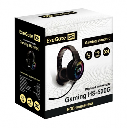 Полноразмерные игровые наушники с микрофоном (гарнитура) Exegate Gaming Hs-520g (Usb, 2x3.5мм, динам Донецк