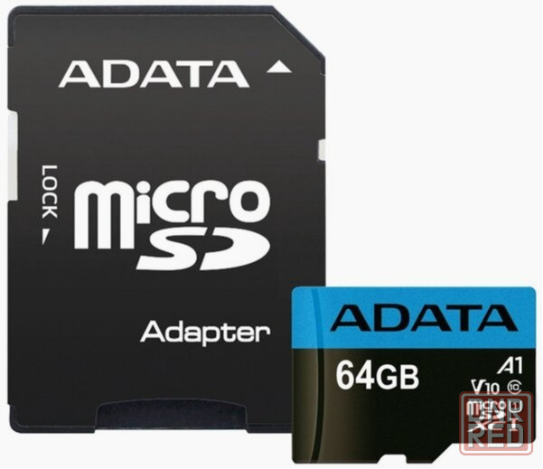 Флеш карта Microsd 64gb A-Data Microsdxc Class 10 Uhs-I A1 100/25 Mb/S (Sd адаптер) (арт-4456) Донецк - изображение 1