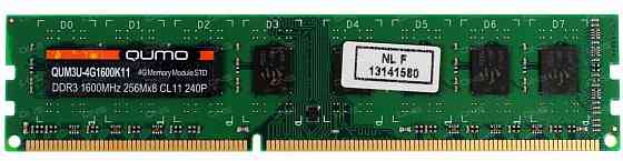 Оперативная память Qumo (Qum3u-4g1600k11) Dimm Ddr3 4 гб - 1 шт, 1600 мгц б/у (арт-8230) Макеевка