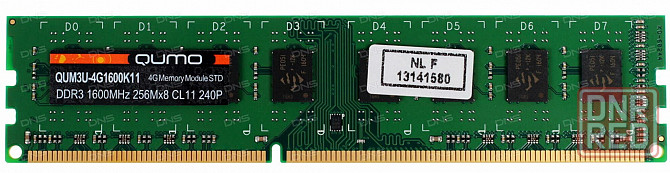 Оперативная память Qumo (Qum3u-4g1600k11) Dimm Ddr3 4 гб - 1 шт, 1600 мгц б/у (арт-8230) Макеевка - изображение 1
