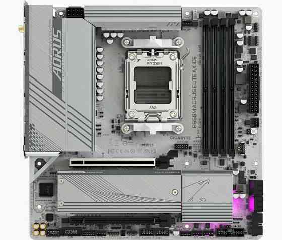 Материнская плата Gigabyte B650m A Elite Ax Ice, Socketam5, Amd B650, Matx (арт-1342) Макеевка