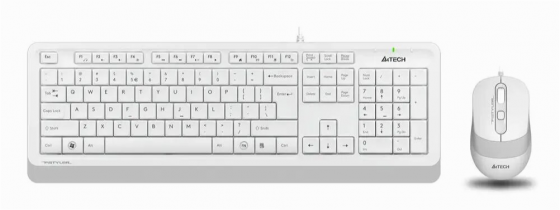 Комплект (клавиатура+мышь) A4tech Fstyler F1010, Usb, проводной, белый и серый [F1010 White] (арт-78 Макеевка