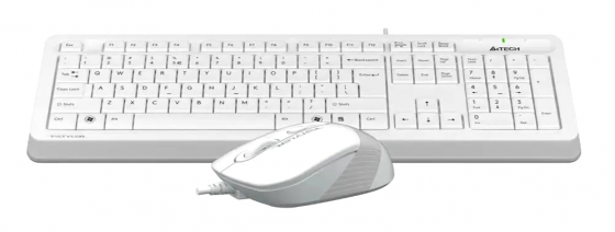Комплект (клавиатура+мышь) A4tech Fstyler F1010, Usb, проводной, белый и серый [F1010 White] (арт-78 Макеевка