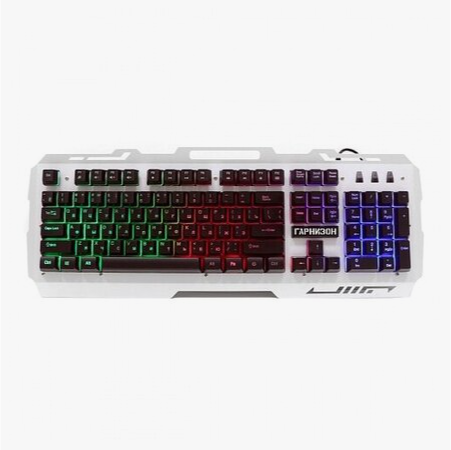 Клавиатура игровая гарнизон Gk-340gl, металлический корпус, подсветка Rainbow (арт-5889) Донецк