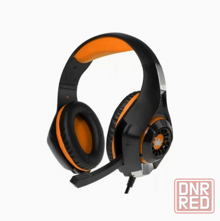 Наушники Crown Cmgh-101t, игровые, полноразмерные, микрофон, 3.5 мм, 2.1 м, чёрно-оранжевые Crown 55 Донецк - изображение 1