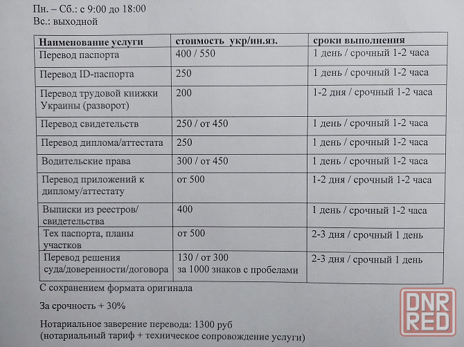 Перевод документов с нотариальным заверением (украинский, все европейские и языки снг) Донецк - изображение 1