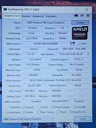 Lenovo S145 (Ryzen 5 3500U, Vega 8, 12Gb DDR4, Full HD, SSD 256Gb) Макеевка