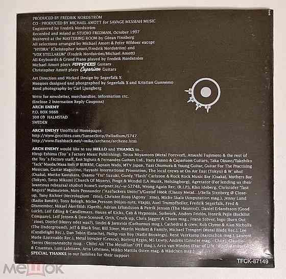 Компакт-диск / CD: Arch Enemy - 1998 "Stigmata" (Toy's Factory, TFCK-87149), Япония / Japan Донецк