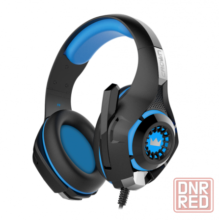 Игровые наушники проводные с микрофоном Crown Micro Cmgh-101t чёрный/синий (арт-4962) Донецк - изображение 2