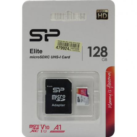 Флеш карта Microsdxc 128gb Class10 Silicon Power Sp128gbstxbv1v20sp Elite + Adapter (арт-9429) Донецк