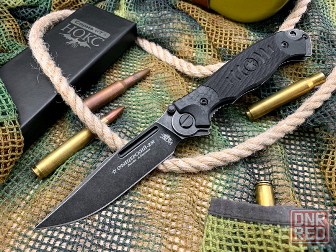 Складной универсальный тактический нож Офицерский 2М (Black) Нокс Донецк - изображение 1