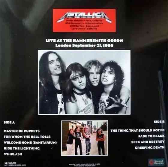 Виниловая пластинка LP "Metallica"- "Live At The Hammersmith Odeon 1986 " Донецк