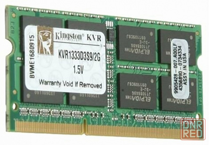 Оперативная память So-Dimm Ddr3l Kingston Valueram 2 гб (1.35v) 1333 мгц Cl9 (Kvr1333d3s9/2g) (арт-8 Донецк - изображение 1