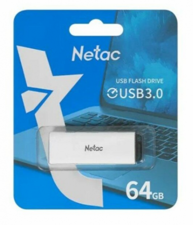 Флеш диск Netac U185 64gb Nt03u185n-064g-20wh, Usb2.0, с колпачком, пластиковая белая (арт-8945) Донецк